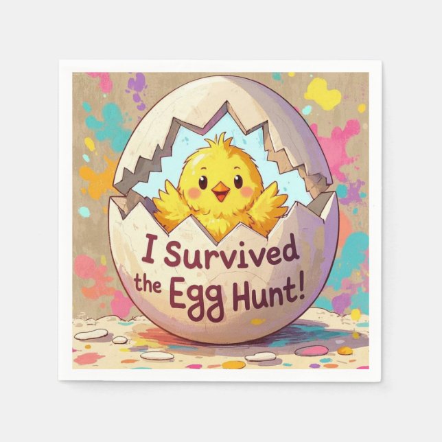 Duck Survived The Easter Egg Hunt Napkin (Front)