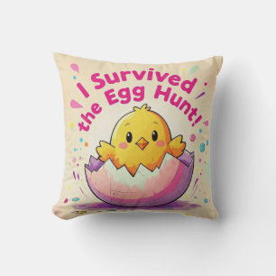 Duck Survived The Egg Hunt Cushion
