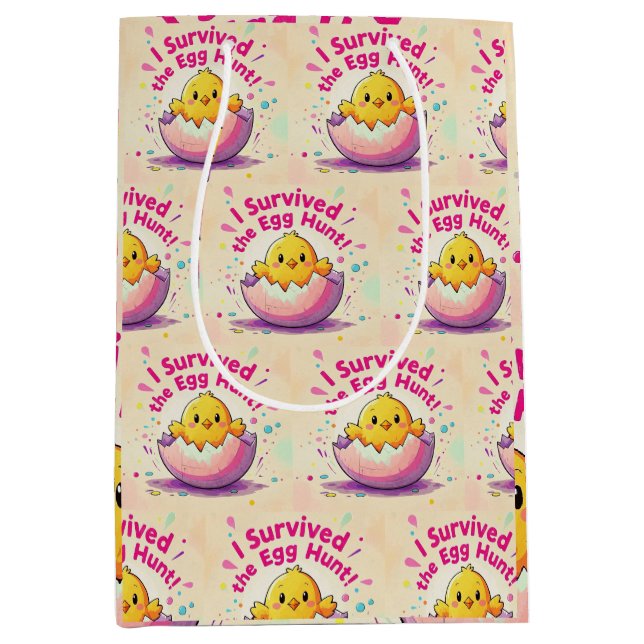 Duck Survived The Egg Hunt Medium Gift Bag (Front)