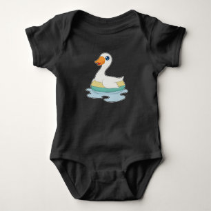 Duck Swimming Swim ring Baby Bodysuit