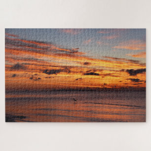 Duck Taking Off at Sunrise, Dauphin Island, AL Jigsaw Puzzle