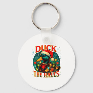 Duck The Halls Funny Christmas Lights Hunting Seas Key Ring