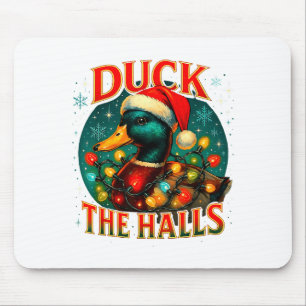 Duck The Halls Funny Christmas Lights Hunting Seas Mouse Pad