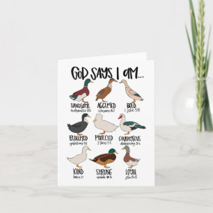 Duck Types Christian God Says I Am Bible Verse Rel Card