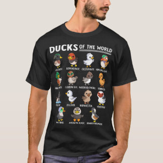 Duck Types Cute Goose Animal Educational Ducks Of T-Shirt