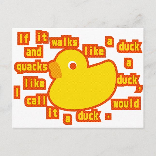 Duck_Typing Postcard (Front)