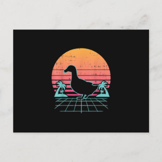 Duck Vaporwave Aestic 80s  Farm Animal Farmer Gift Announcement Postcard