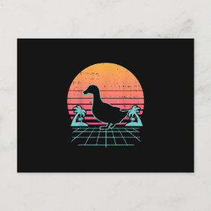 Duck Vaporwave Aestic 80s Farm Animal Farmer Gift Holiday Postcard