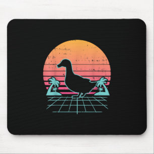 Duck Vaporwave Aestic 80s Farm Animal Farmer Gift Mouse Pad