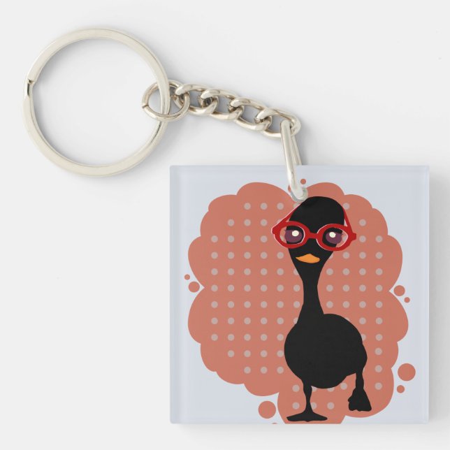 Duck Vintage look  Key Ring (Front)
