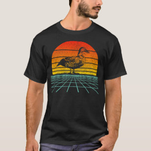 Duck Vintage Retro Sunset 80s Duck Lover T-Shirt
