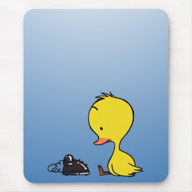Duck waiting for a call mouse pad (Front)