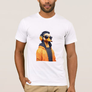 Duck Wearing Hoodie Funny Cool Animal Character T-Shirt