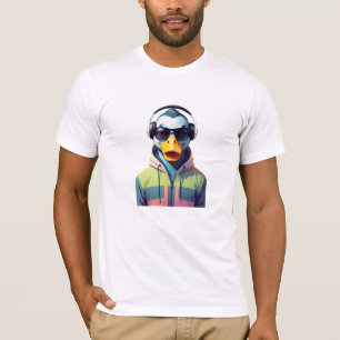 Duck Wearing Hoodie Funny Cool Animal Character T-Shirt