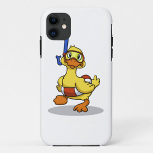 Duck wearing snorkelling mask   choose back colour iPhone 11 case