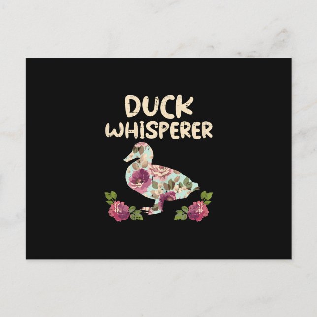 Duck Whisperer Flower Funny Farming Farm Animal Announcement Postcard (Front)