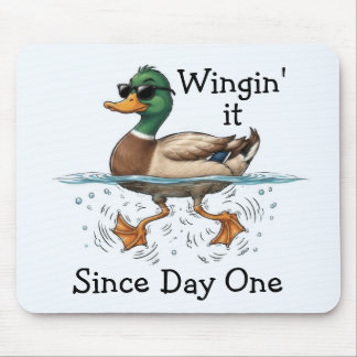 Duck Winging It Mouse Pad