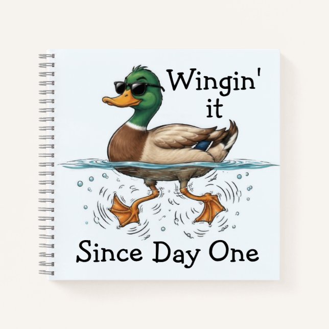 Duck Winging It  Notebook (Front)