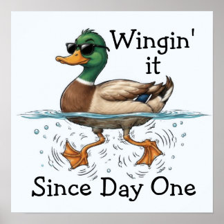 Duck Winging It Poster