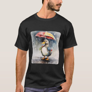 Duck With An Umbrella Duck Holding Umbrella Waterf T-Shirt