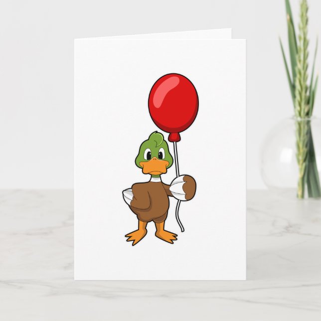 Duck with Balloon Card (Front)