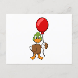 Duck with Balloon Postcard