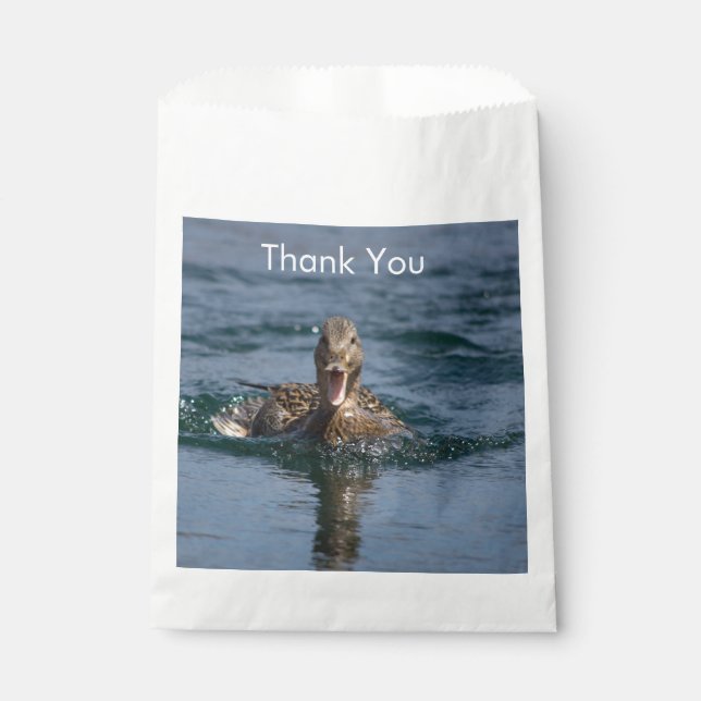 Duck with beak open         favour bag (Front)