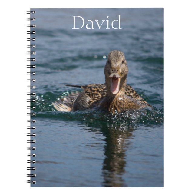 Duck with beak open notebook (Front)