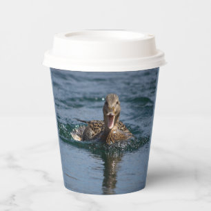 Duck with beak open paper cups