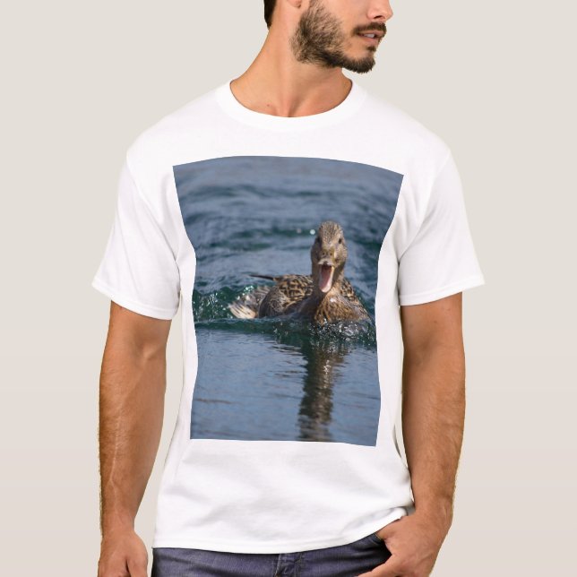 Duck with beak open                 T-Shirt (Front)
