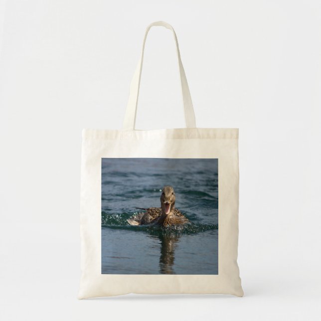 Duck with beak open              tote bag (Front)