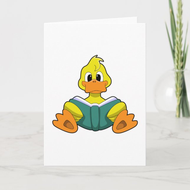 Duck with Book Card (Front)