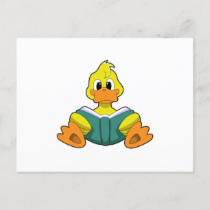 Duck with Book Postcard