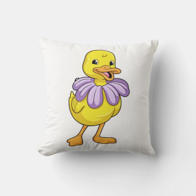 Duck with Daisy Cushion (Front)