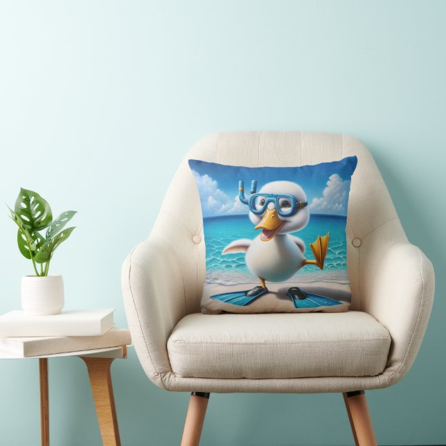Duck With Diving Snorkel On Beach Cushion (Chair)