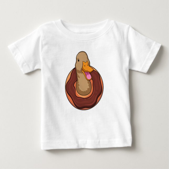 Duck with Doughnut Baby T-Shirt (Front)
