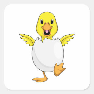 Duck with Egg Square Sticker