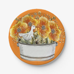 Duck with Flowers & Container Design Paper Plate
