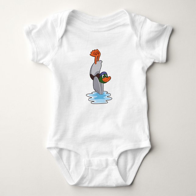 Duck with Handstand in Water.PNG Baby Bodysuit (Front)