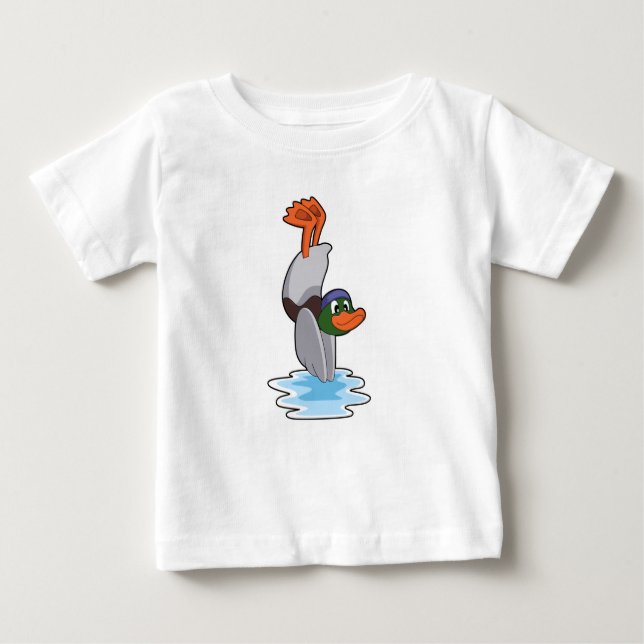Duck with Handstand in Water.PNG Baby T-Shirt (Front)