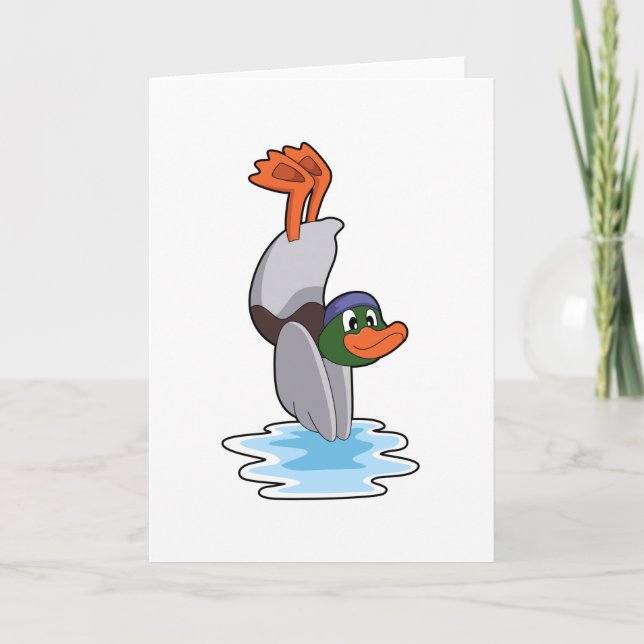 Duck with Handstand in Water.PNG Card (Front)