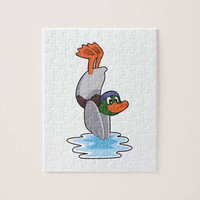 Duck with Handstand in Water.PNG Jigsaw Puzzle (Vertical)