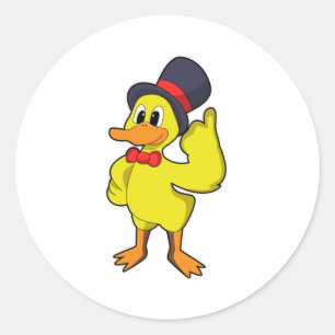 Duck with Hat Classic Round Sticker