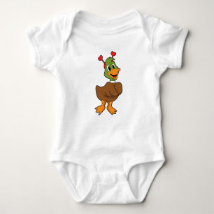 Duck with Heart Headband Baby Bodysuit