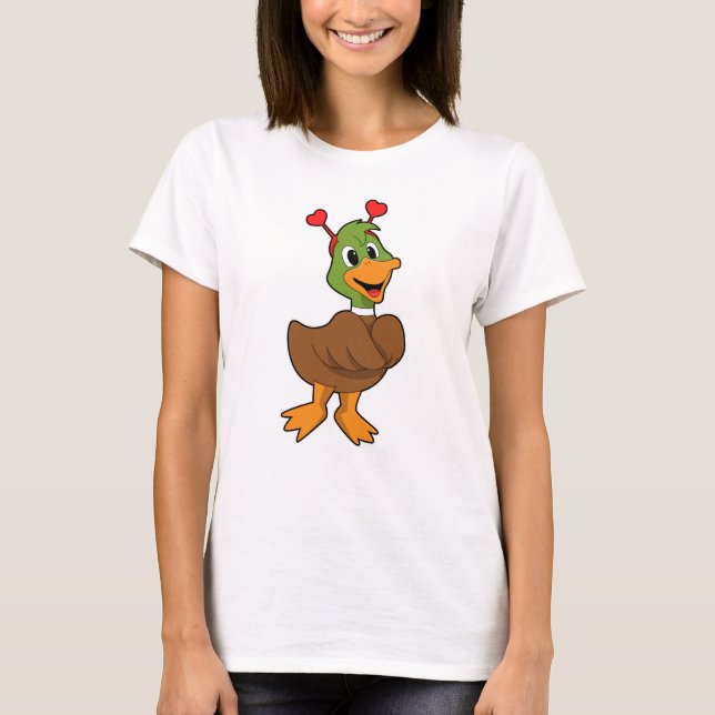 Duck with Heart Headband T-Shirt (Front)