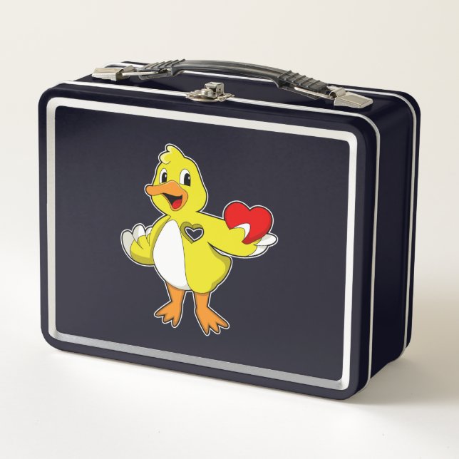 Duck with Heart Metal Lunch Box (Front)