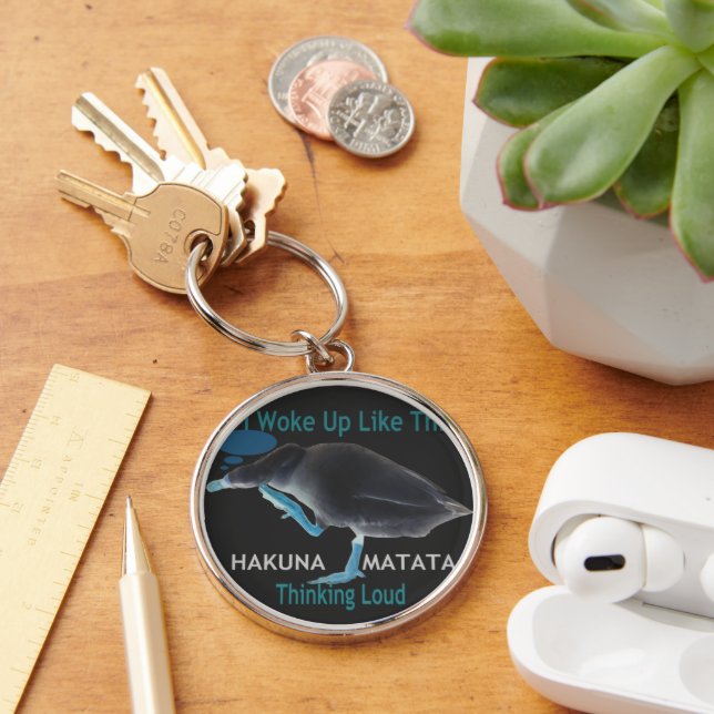 Duck with I Woke Up Like This & Hakuna Matata Text Key Ring (Desk)