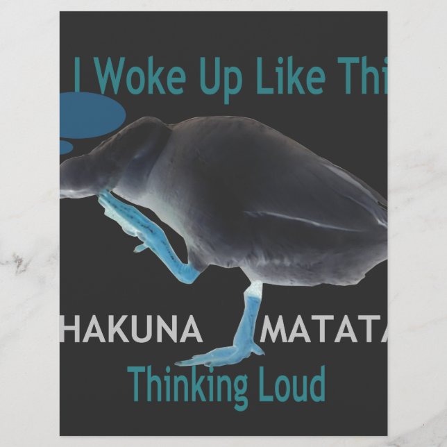 Duck with I Woke Up Like This & Hakuna Matata Text Letterhead Design (Front)