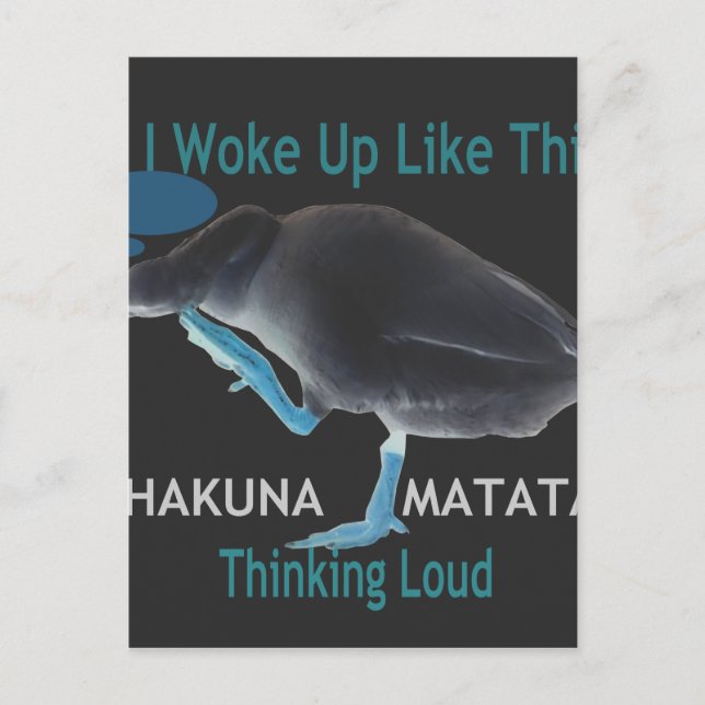 Duck with I Woke Up Like This & Hakuna Matata Text Postcard (Front)
