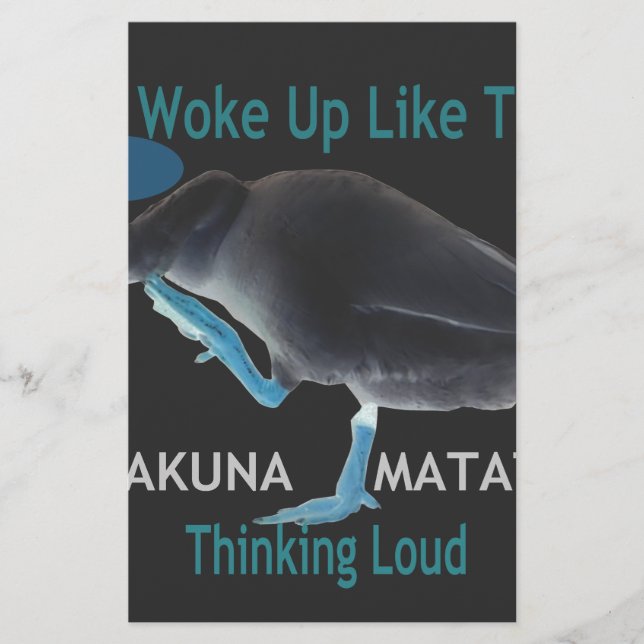 Duck with I Woke Up Like This & Hakuna Matata Text Stationery (Front)